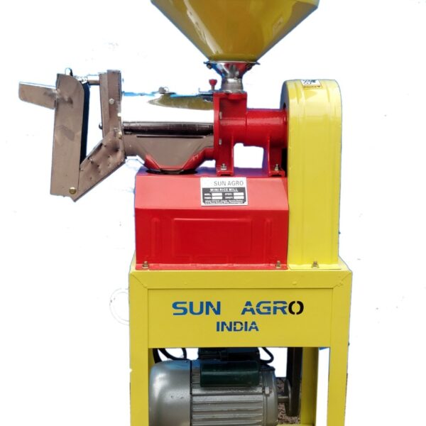 Mini Domestic Rice Mill [Chrome Plated] - 3HP | High Capacity 150 Kg/Hr | Sun Brand